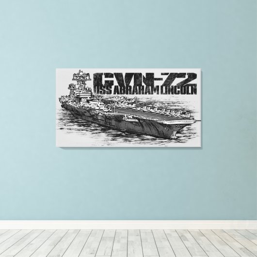 CVN-72 Abraham Lincoln gewikkeld doek Canvas Afdruk (Insitu (Houten vloer))