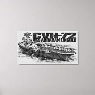 CVN-72 Abraham Lincoln Wrapped Canvas Afdruk