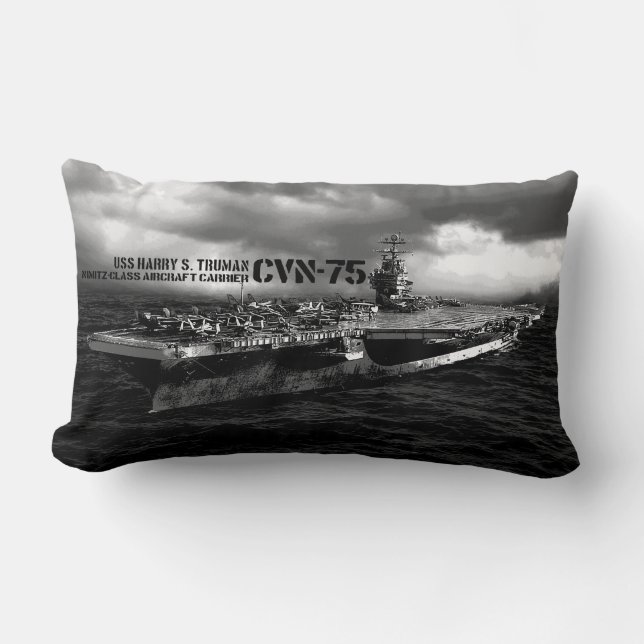 CVN-75 Harry S. Truman Polyester Lumbaal Kussen 13 (Voorkant)
