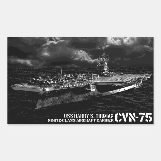 CVN-75 Harry S. Truman Rechthoek Stickers (Voorkant)