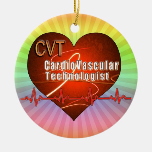 CVT HEART LOGO Cardiovasculaire technologie Keramisch Ornament (Voorkant)
