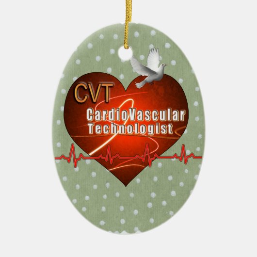 CVT HEART LOGO Cardiovasculaire technologie Keramisch Ornament (Voorkant)