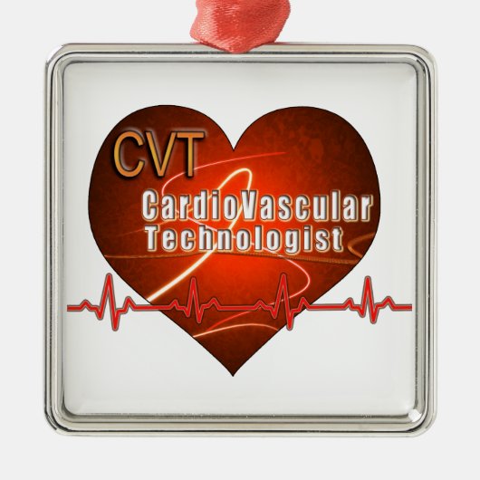 CVT HEART LOGO Cardiovasculaire technologie Metalen Ornament (Voorkant)