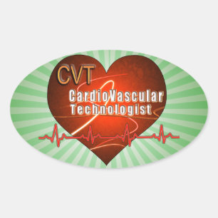 CVT HEART LOGO Cardiovasculaire technologie Ovale Sticker