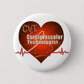 CVT HEART LOGO Cardiovasculaire technologie Ronde Button 5,7 Cm (Voorkant)