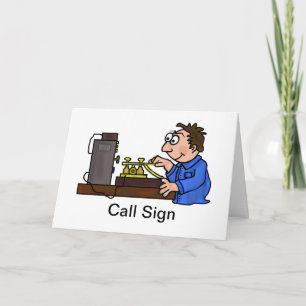 CW Operator Male Brown Hair Greeting Card Kaart