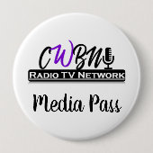 CWBN Radio Network Media Pass Ronde Button 4,0 Cm (Voorkant)