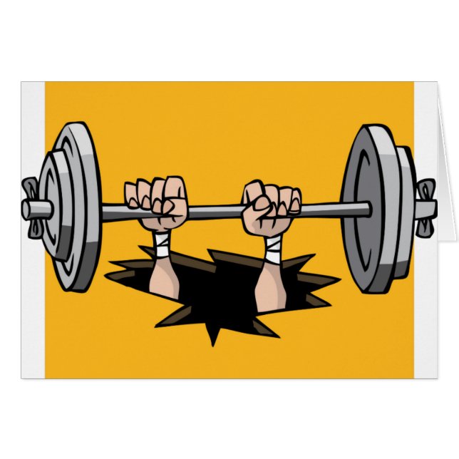 CWLFTF CARTOON WEIGHTLIFTER DIE DOOR VLOER VALT (Voorkant Horizontaal)