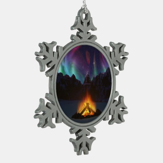 Cwm Aurora kerstversiering Tin Sneeuwvlok Ornament (Links)