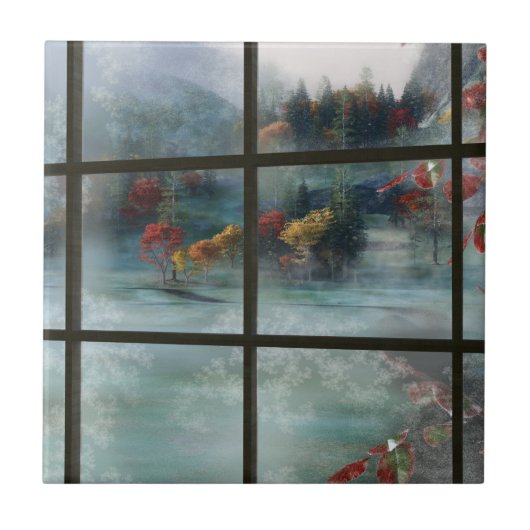 Cwm Autumn Frost Decorative Tile / Trivet Tegeltje (Voorkant)