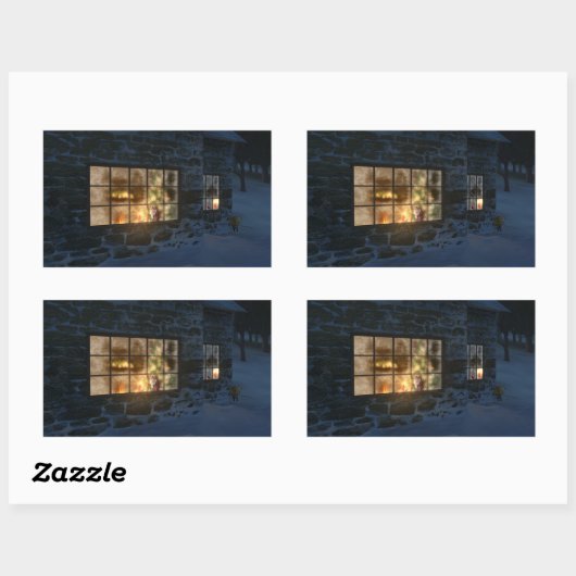 Cwm kerstcadeaulabels rechthoekige sticker (Vel)