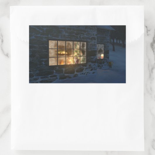 Cwm kerstcadeaulabels rechthoekige sticker (Tas)