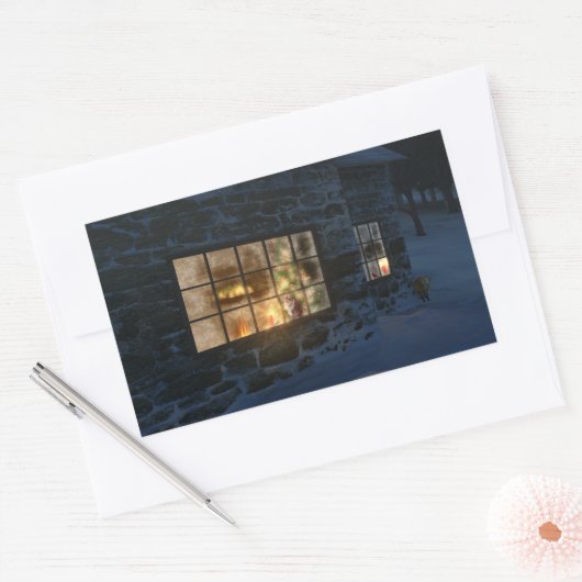 Cwm kerstcadeaulabels rechthoekige sticker (Envelop)