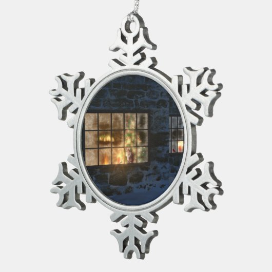 Cwm kerstversiering tin sneeuwvlok ornament (Rechts)