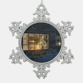 Cwm kerstversiering tin sneeuwvlok ornament (Voorkant)