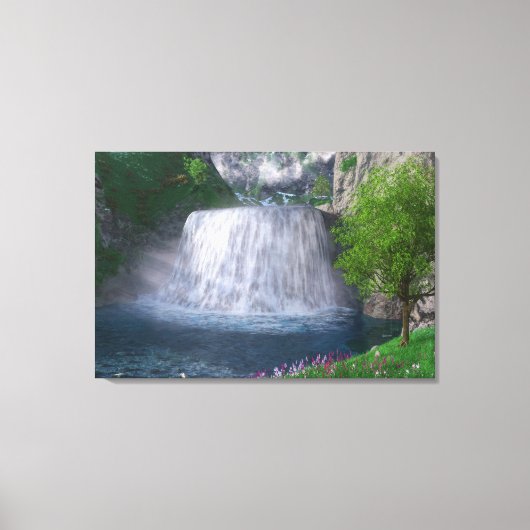 Cwm Waterfall Canvas Afdrukken (Voorkant)