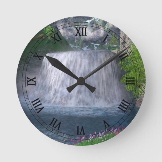 Cwm Waterfall Clock Ronde Klok (Voorkant)