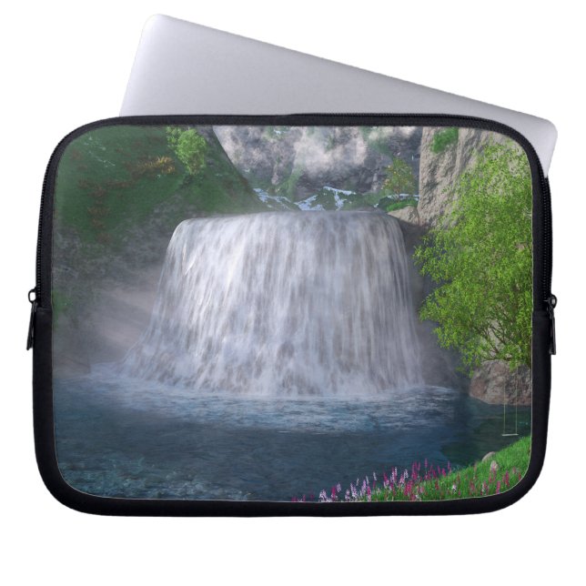 Cwm Waterfall-laptophoes Laptop Sleeve (Voorkant)