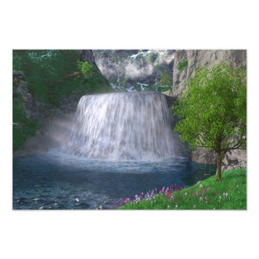 Cwm Waterfall Photo Print Foto Afdruk (Voorkant)
