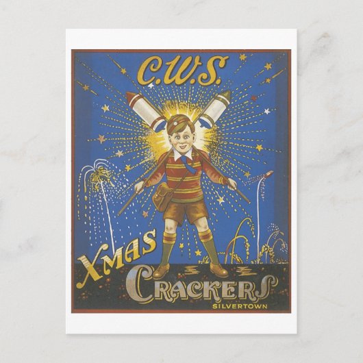 CWS Xmas Crackers Vintage Ad Feestdagenkaart (Voorkant)