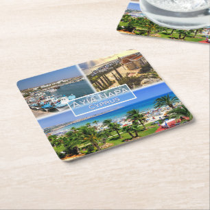 CY Cyprus - Ayia Napa - Harbour - Panorama - Nelia Kartonnen Onderzetters