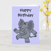 CY grappige het Dansen Olifant Kaart (Gele Bloem)