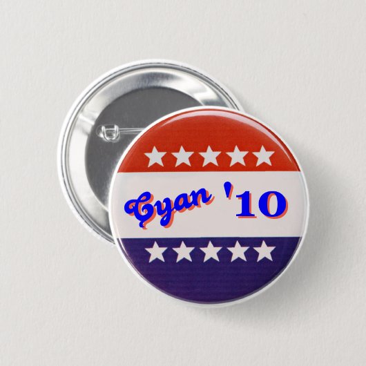 Cyaan '10 Button (Voorkant /achterkant)