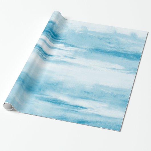 Cyaan Abstract Cadeaupapier (Uitgerold)