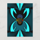 Cyaan Abstracte kunst Print Briefkaart (Voorkant)