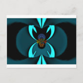 Cyaan Abstracte kunst Print Briefkaart (Voorkant)