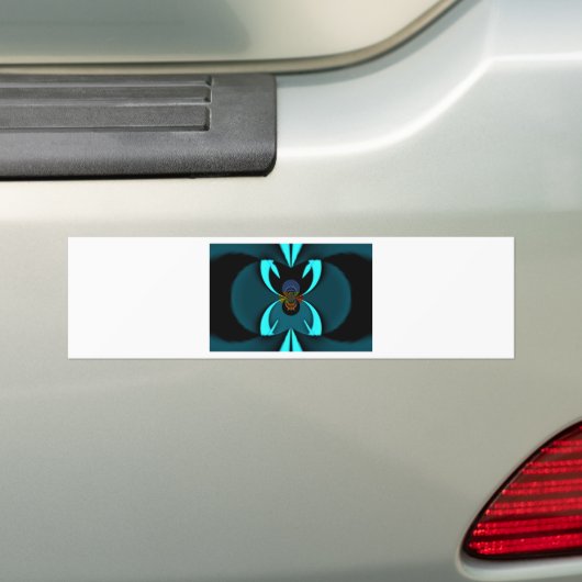 Cyaan Abstracte kunst Print Bumpersticker (Op auto)