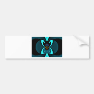 Cyaan Abstracte kunst Print Bumpersticker