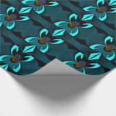 Cyaan Abstracte kunst Print Cadeaupapier (Hoek)