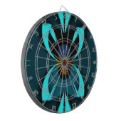 Cyaan Abstracte kunst Print Dartbord (Voorkant Links)