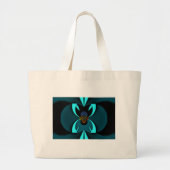 Cyaan Abstracte kunst Print Grote Tote Bag (Voorkant)