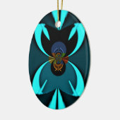 Cyaan Abstracte kunst Print Keramisch Ornament (Links)