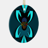 Cyaan Abstracte kunst Print Keramisch Ornament (Rechts)