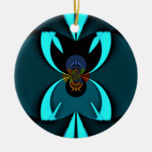 Cyaan Abstracte kunst Print Keramisch Ornament (Voorkant)