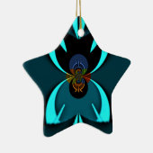 Cyaan Abstracte kunst Print Keramisch Ornament (Rechts)