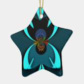 Cyaan Abstracte kunst Print Keramisch Ornament (Links)