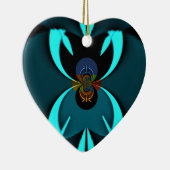 Cyaan Abstracte kunst Print Keramisch Ornament (Rechts)