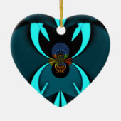 Cyaan Abstracte kunst Print Keramisch Ornament (Voorkant)