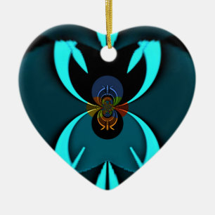 Cyaan Abstracte kunst Print Keramisch Ornament