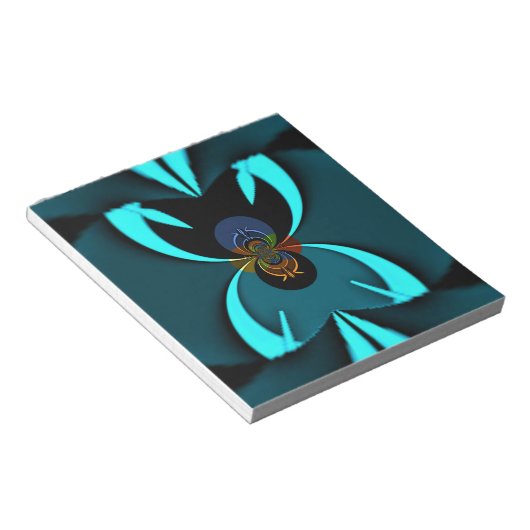 Cyaan Abstracte kunst Print Notitieblok (Schuin)