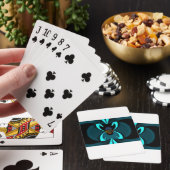 Cyaan Abstracte kunst Print Pokerkaarten (Insitu)