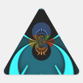 Cyaan Abstracte kunst Print Sticker (Voorkant)