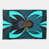 Cyaan Abstracte kunst Print Theedoek (Horizontaal)