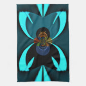 Cyaan Abstracte kunst Print Theedoek (Verticaal)