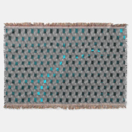 Cyaan afbeelding onder grijze borden, rechthoekvor deken