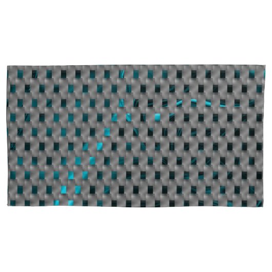 Cyaan afbeelding onder grijze borden, rechthoekvor kussensloop (Voorkant-Links)